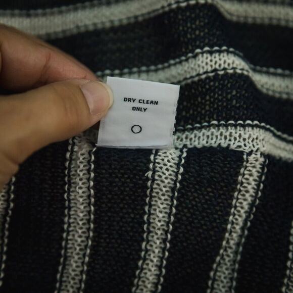 525 America Size XS Small S Blue Stripe Nautical Fringe Linen Poncho Sweater - Picture 6 of 6